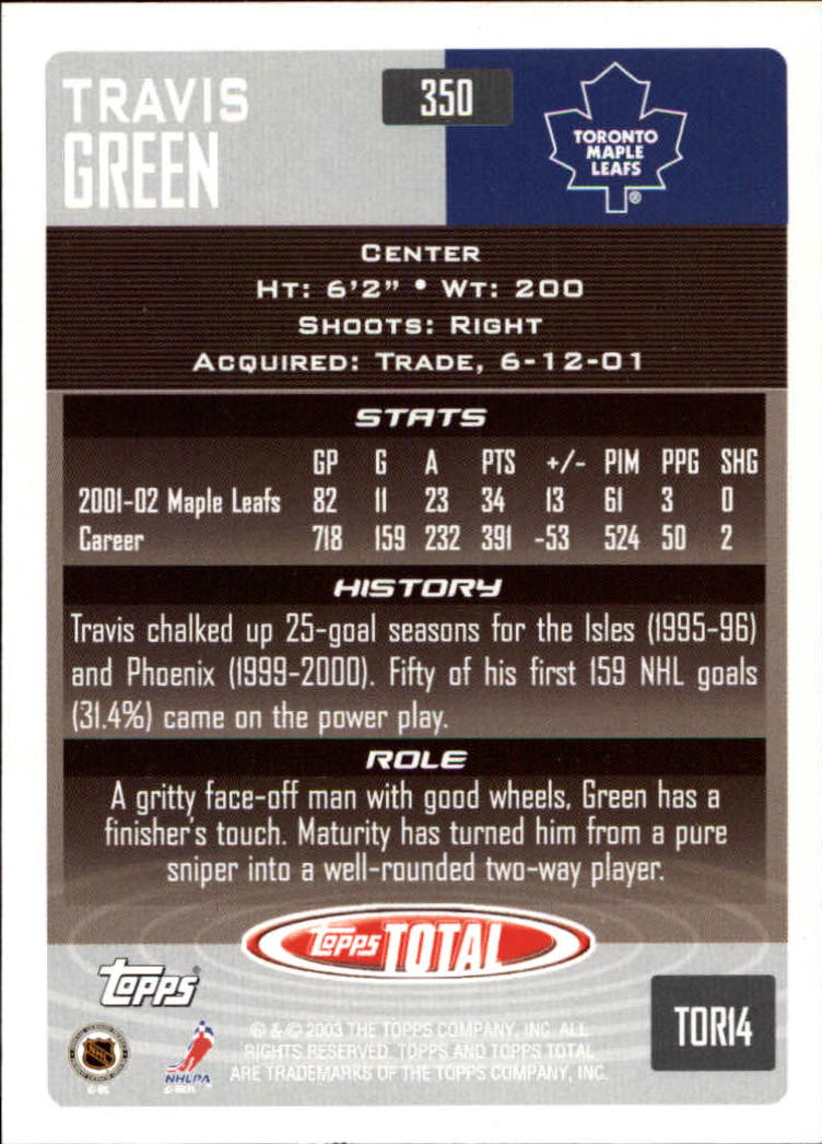 A4574- 2002-03 Topps Total Hk #s 251-440 +Inserts -You Pick- 15+ FREE US SHIP - Picture 199 of 427