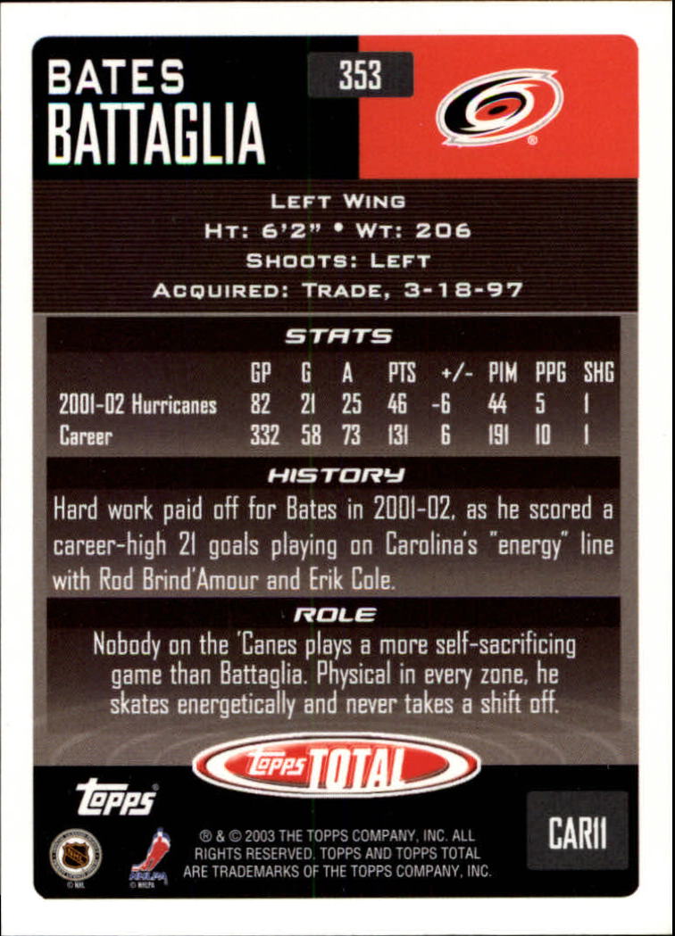 A4574- 2002-03 Topps Total Hk #s 251-440 +Inserts -You Pick- 15+ FREE US SHIP - Picture 205 of 427