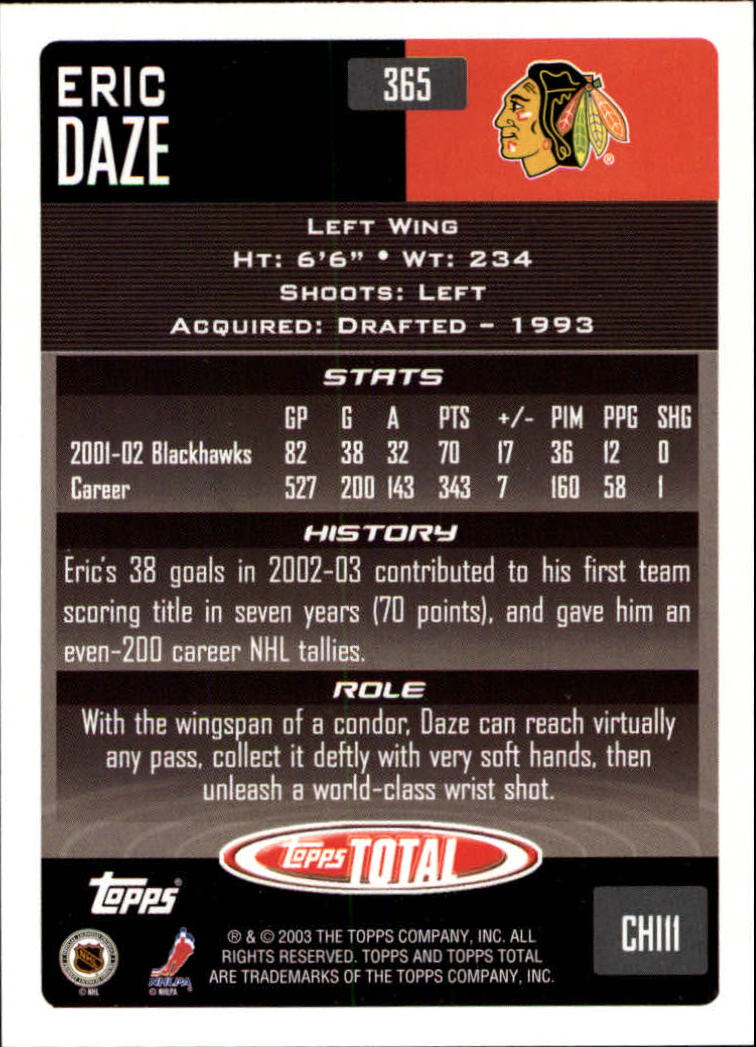 A4574- 2002-03 Topps Total Hk #s 251-440 +Inserts -You Pick- 15+ FREE US SHIP - Picture 229 of 427