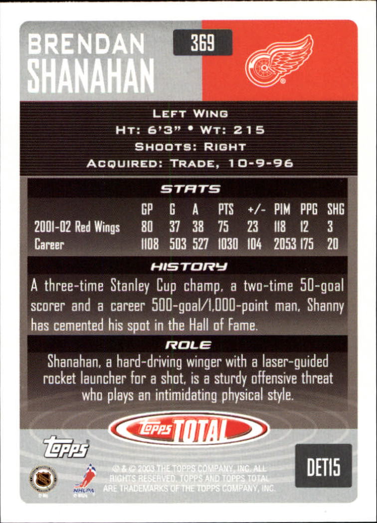A4574- 2002-03 Topps Total Hk #s 251-440 +Inserts -You Pick- 15+ FREE US SHIP - Picture 237 of 427