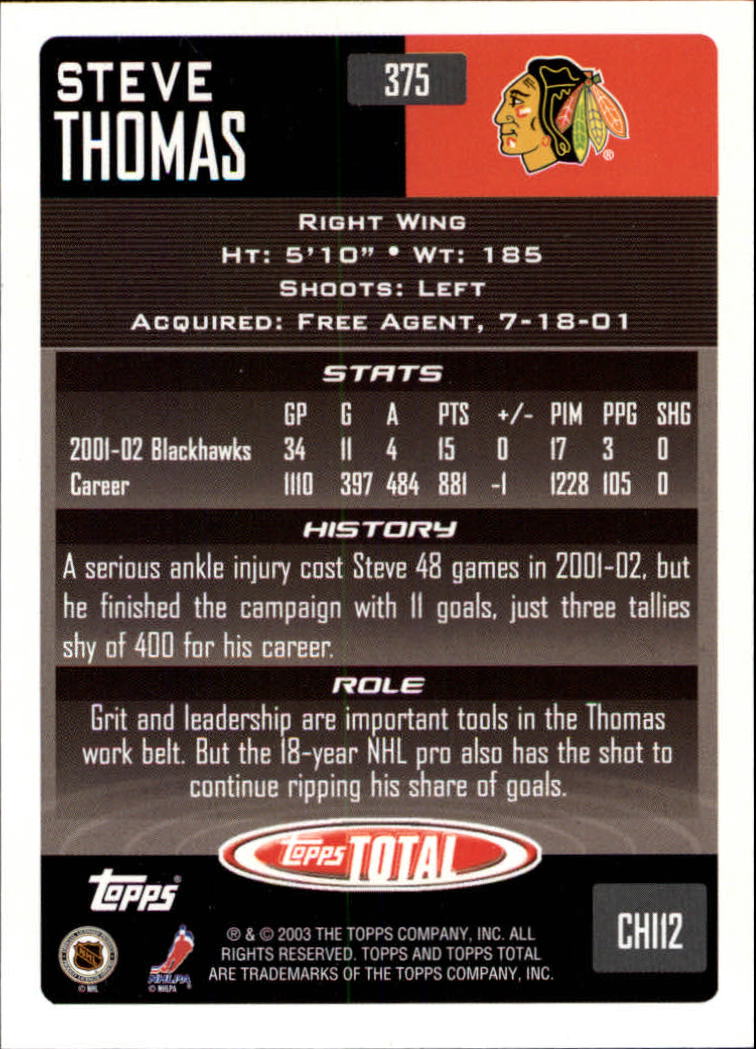 A4574- 2002-03 Topps Total Hk #s 251-440 +Inserts -You Pick- 15+ FREE US SHIP - Picture 247 of 427