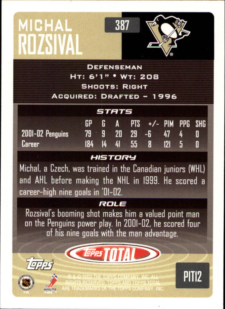 A4574- 2002-03 Topps Total Hk #s 251-440 +Inserts -You Pick- 15+ FREE US SHIP - Picture 271 of 427