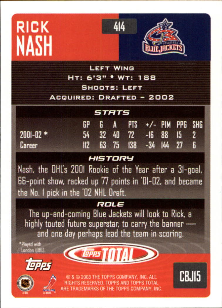 A4574- 2002-03 Topps Total Hk #s 251-440 +Inserts -You Pick- 15+ FREE US SHIP - Picture 321 of 427
