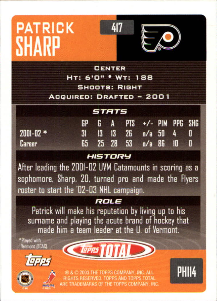 A4574- 2002-03 Topps Total Hk #s 251-440 +Inserts -You Pick- 15+ FREE US SHIP - Picture 327 of 427