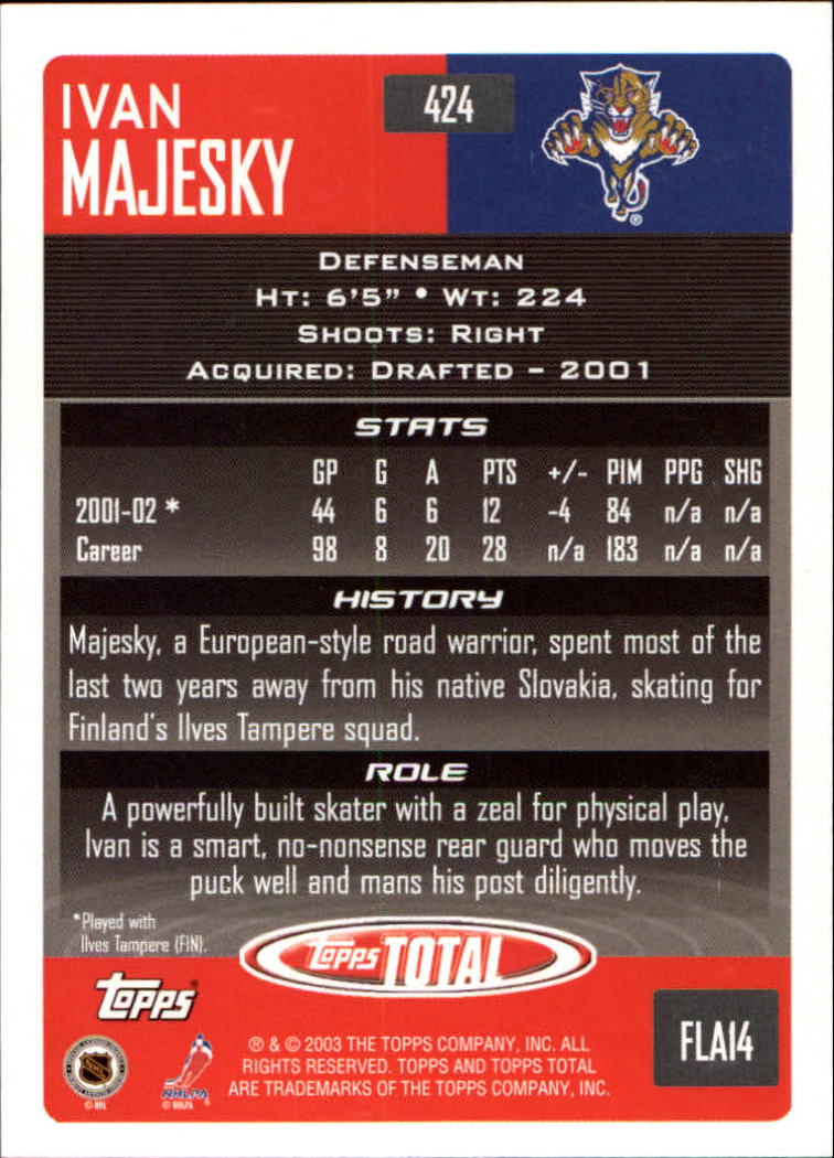 A4574- 2002-03 Topps Total Hk #s 251-440 +Inserts -You Pick- 15+ FREE US SHIP - Picture 341 of 427