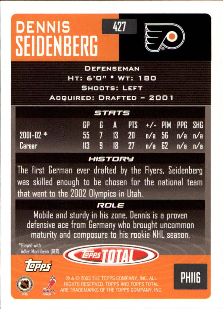 A4574- 2002-03 Topps Total Hk #s 251-440 +Inserts -You Pick- 15+ FREE US SHIP - Picture 347 of 427