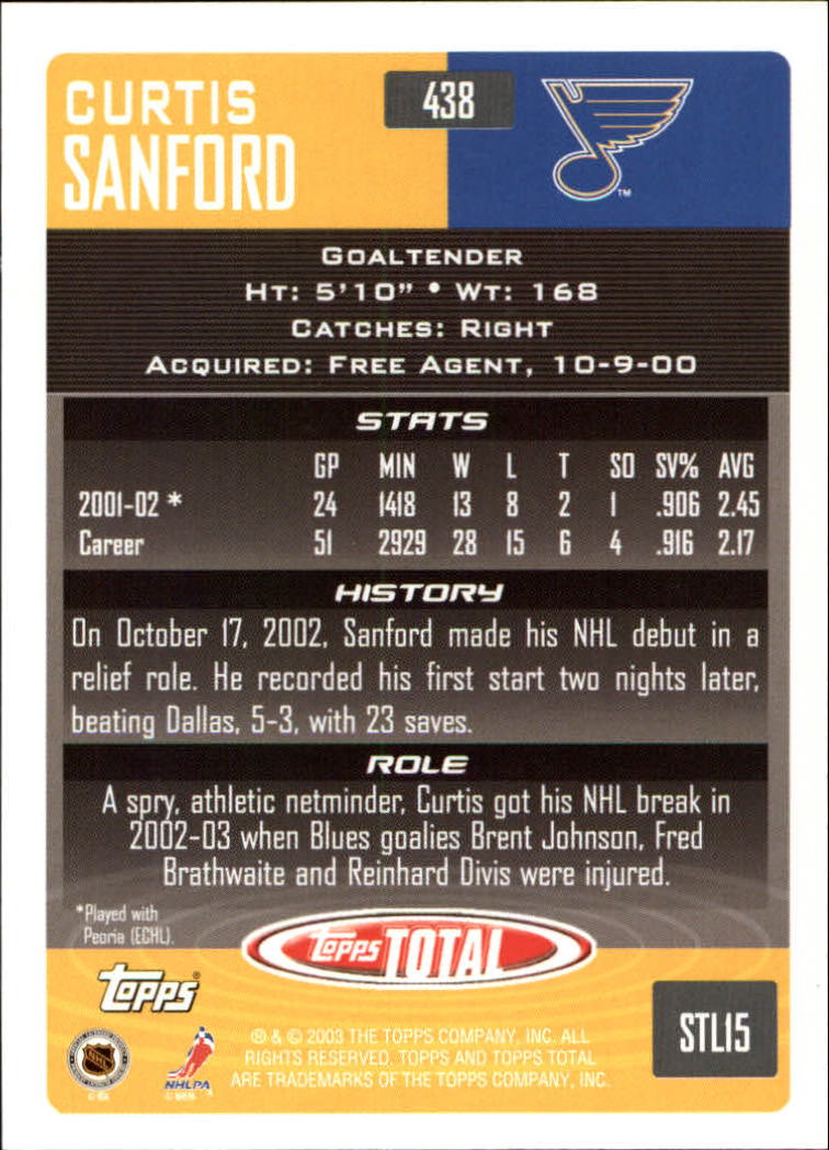 A4574- 2002-03 Topps Total Hk #s 251-440 +Inserts -You Pick- 15+ FREE US SHIP - Picture 369 of 427