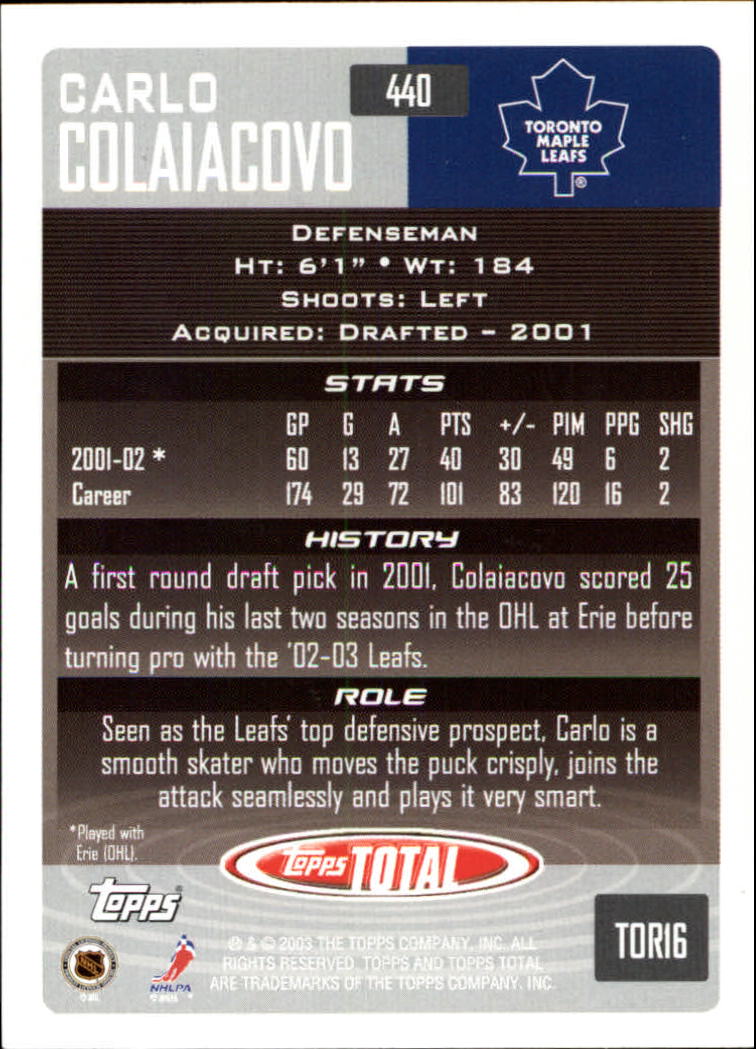 A4574- 2002-03 Topps Total Hk #s 251-440 +Inserts -You Pick- 15+ FREE US SHIP - Picture 373 of 427