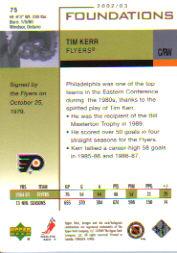 2002-03 Upper Deck Foundations #75 Tim Kerr back image