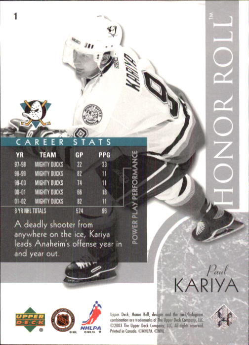 2002-03 Upper Deck Honor Roll - #22 Marty Turco