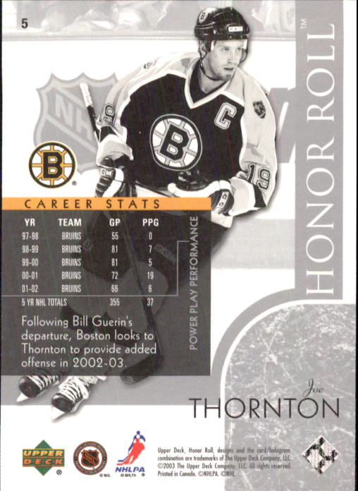 2002-03 Upper Deck Honor Roll - #22 Marty Turco