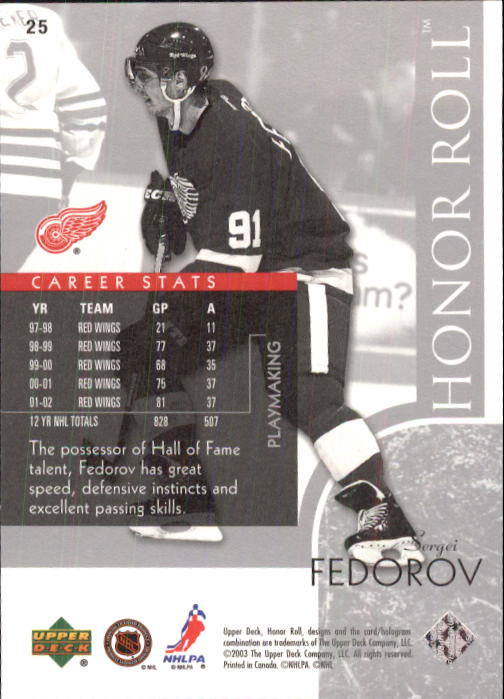 2002-03 Upper Deck Honor Roll - #22 Marty Turco