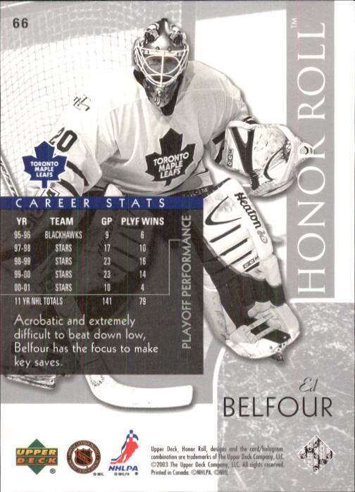 2002-03 Upper Deck Honor Roll - #22 Marty Turco