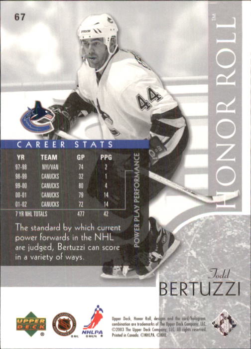 2002-03 Upper Deck Honor Roll - #22 Marty Turco