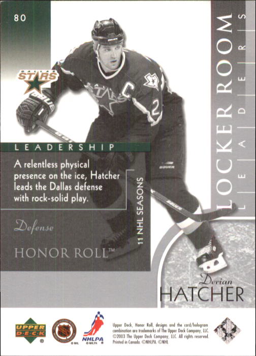 2002-03 Upper Deck Honor Roll - #22 Marty Turco