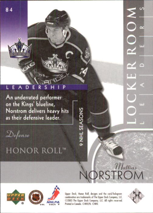 2002-03 Upper Deck Honor Roll - #22 Marty Turco