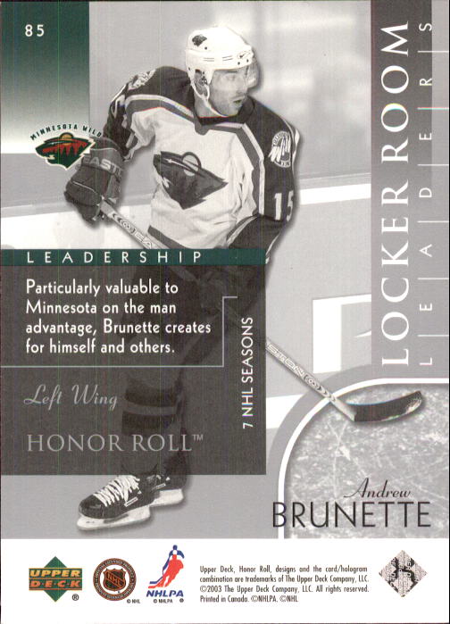 2002-03 Upper Deck Honor Roll - #22 Marty Turco