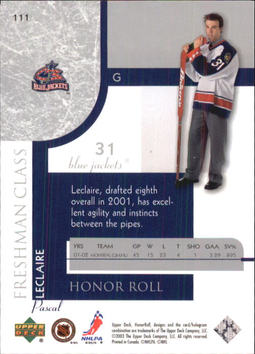 2002-03 Upper Deck Honor Roll - #22 Marty Turco