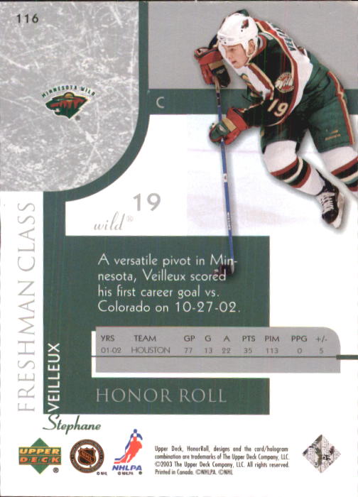 2002-03 Upper Deck Honor Roll - #22 Marty Turco