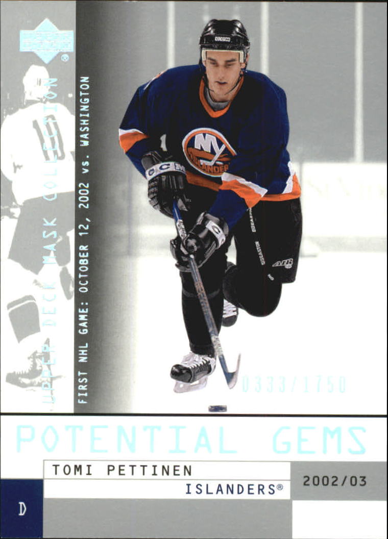 2002-03 UD Mask Collection #121 Tomi Pettinen RC