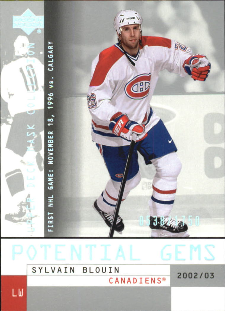 2002-03 UD Mask Collection #123 Sylvain Blouin RC