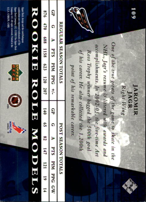 2002-03 Upper Deck Rookie Update #109 Jaromir Jagr RRM back image