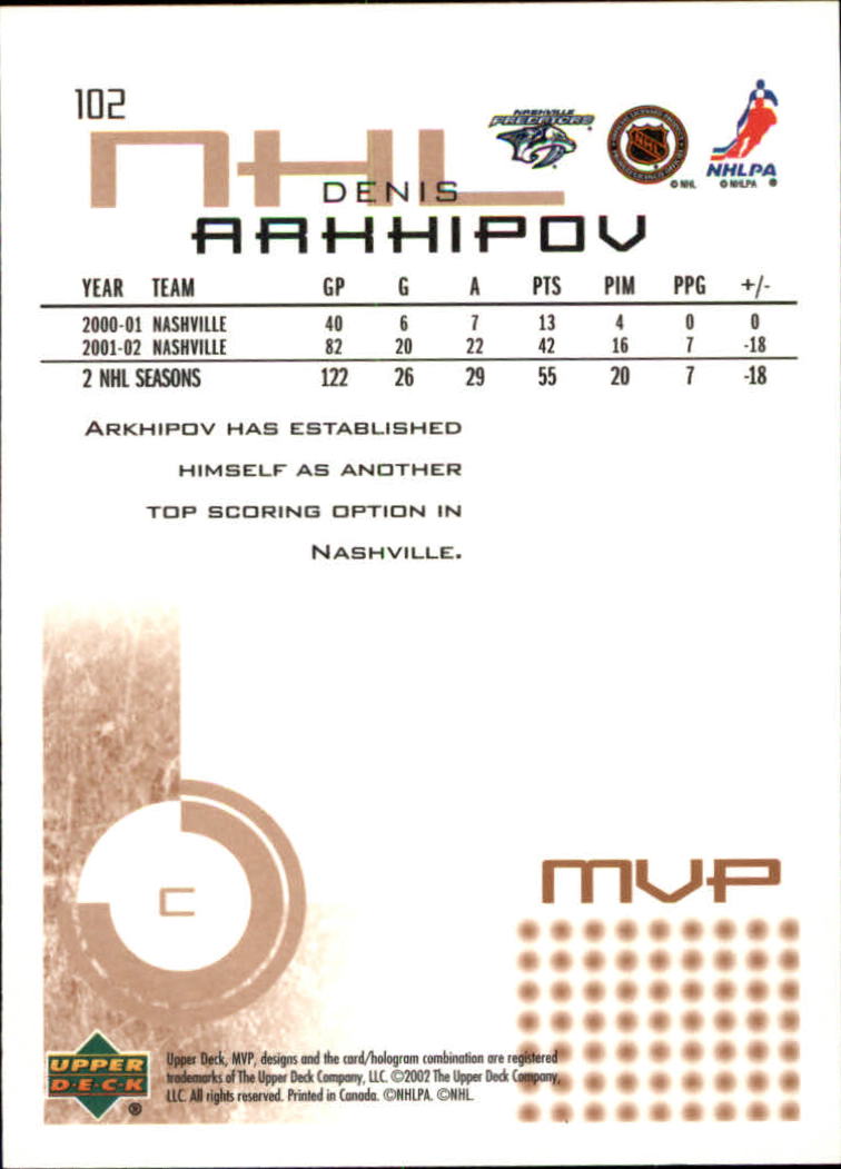 2002-03 Upper Deck MVP - #23 Maxim Afinogenov