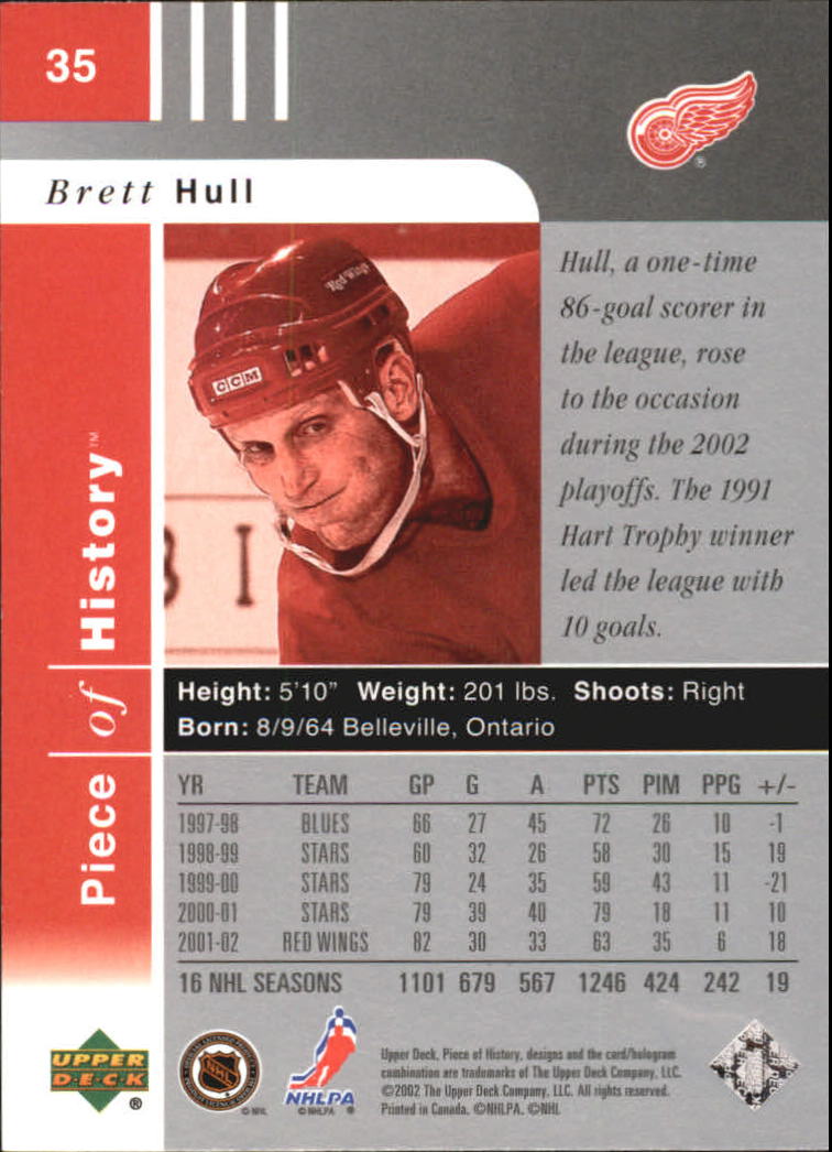 2002-03 UD Piece of History #35 Brett Hull back image