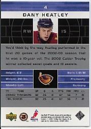 2002-03 SP Authentic UD Promos #4 Dany Heatley back image