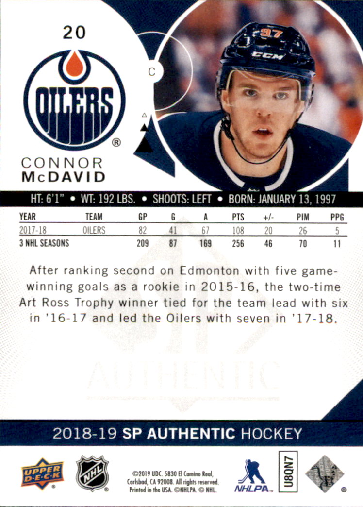 B2934- 2018-19 SP Authentic Hk #s 1-116 +Inserts -You Pick- 15+ FREE US SHIP - Picture 31 of 155