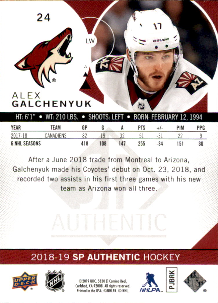 B2934- 2018-19 SP Authentic Hk #s 1-116 +Inserts -You Pick- 15+ FREE US SHIP - Picture 39 of 155