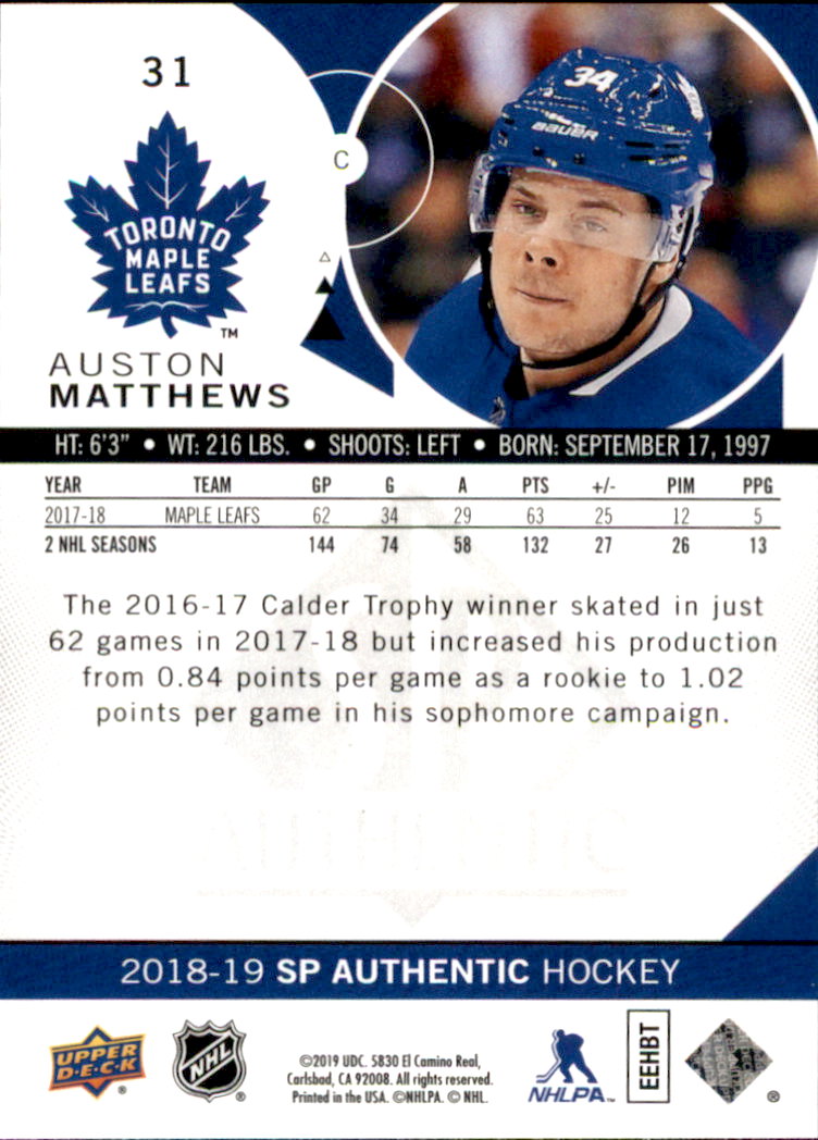 B2934- 2018-19 SP Authentic Hk #s 1-116 +Inserts -You Pick- 15+ FREE US SHIP - Picture 51 of 155