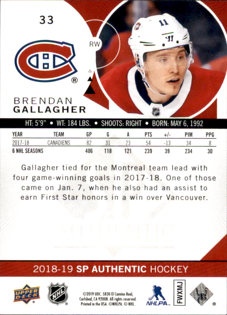 B2934- 2018-19 SP Authentic Hk #s 1-116 +Inserts -You Pick- 15+ FREE US SHIP - Picture 55 of 155