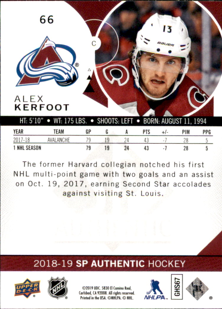 B2934- 2018-19 SP Authentic Hk #s 1-116 +Inserts -You Pick- 15+ FREE US SHIP - Picture 99 of 155