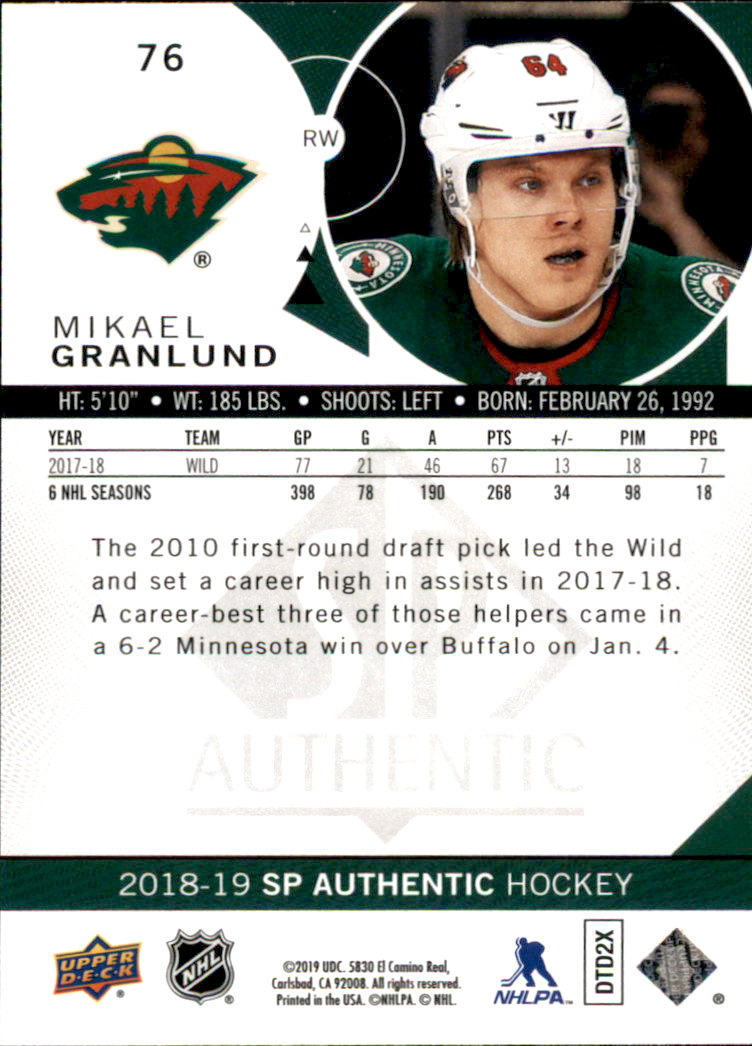 B2934- 2018-19 SP Authentic Hk #s 1-116 +Inserts -You Pick- 15+ FREE US SHIP - Picture 113 of 155