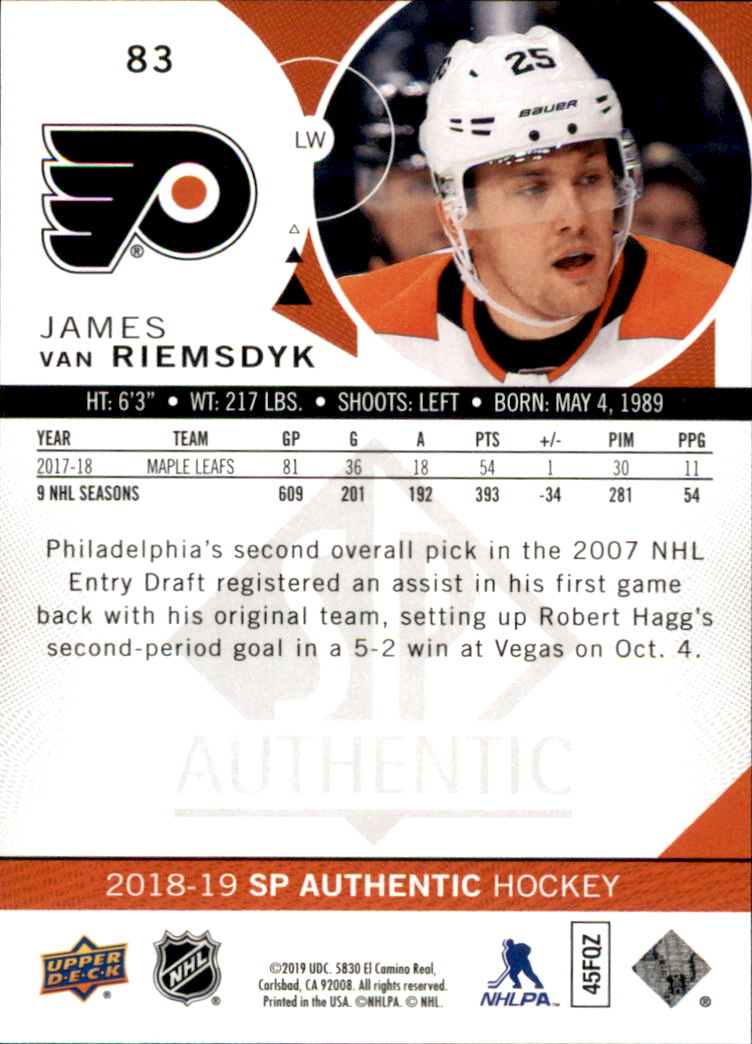 B2934- 2018-19 SP Authentic Hk #s 1-116 +Inserts -You Pick- 15+ FREE US SHIP - Picture 127 of 155