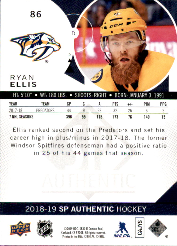 B2934- 2018-19 SP Authentic Hk #s 1-116 +Inserts -You Pick- 15+ FREE US SHIP - Picture 131 of 155