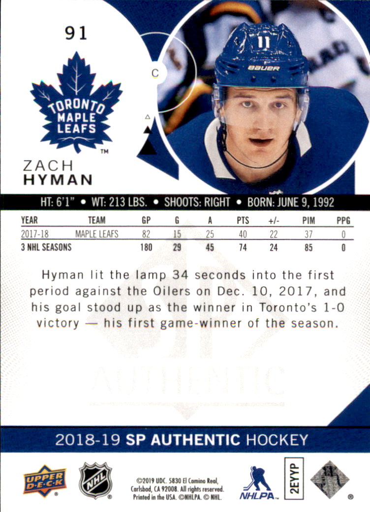 B2934- 2018-19 SP Authentic Hk #s 1-116 +Inserts -You Pick- 15+ FREE US SHIP - Picture 137 of 155