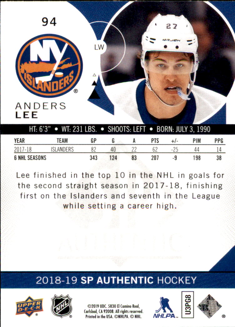 B2934- 2018-19 SP Authentic Hk #s 1-116 +Inserts -You Pick- 15+ FREE US SHIP - Picture 139 of 155