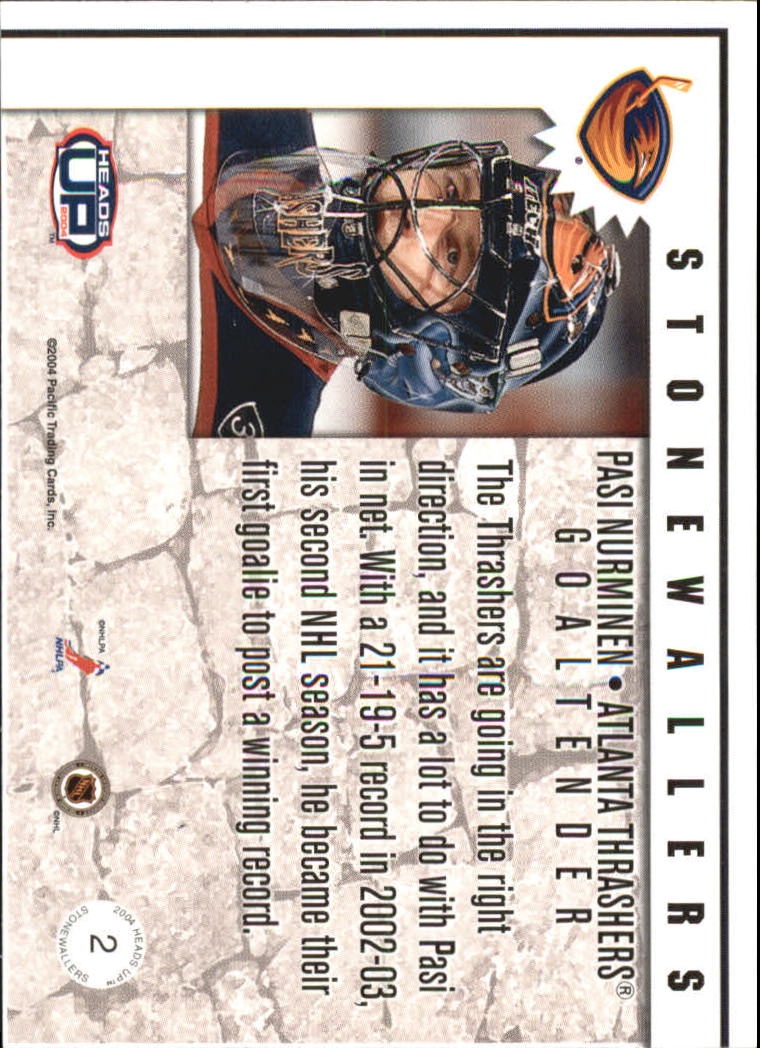 2003-04 Pacific Heads Up Stonewallers #2 Pasi Nurminen back image