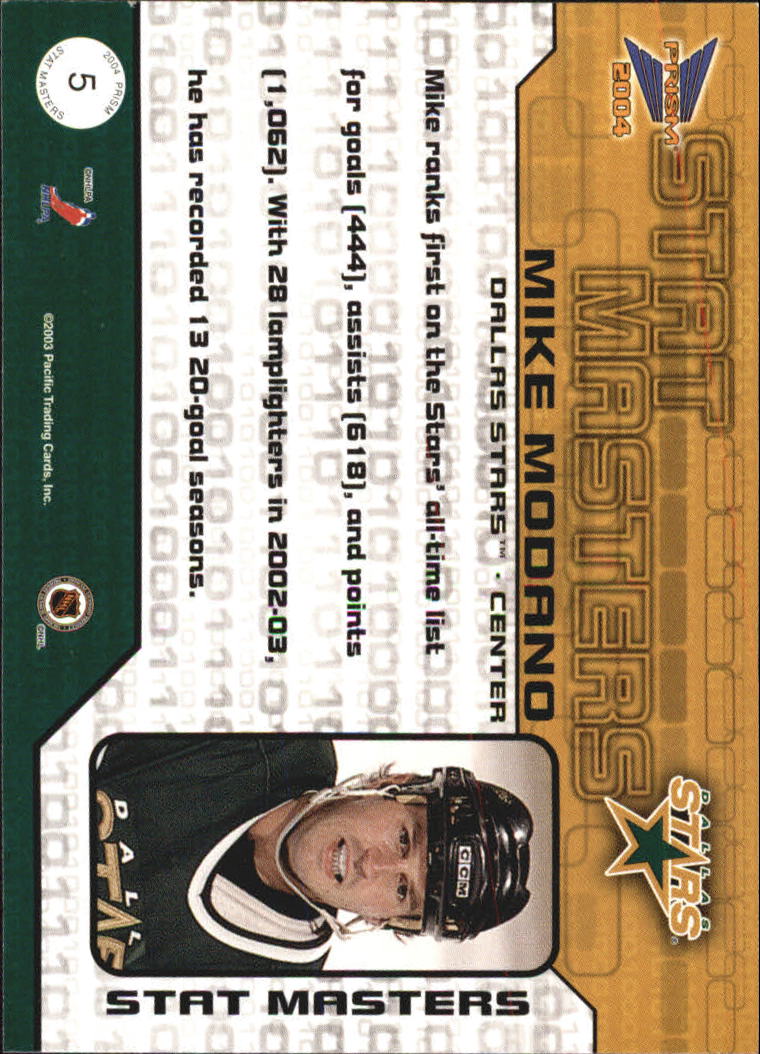 2003-04 Pacific Prism Stat Masters #5 Mike Modano back image