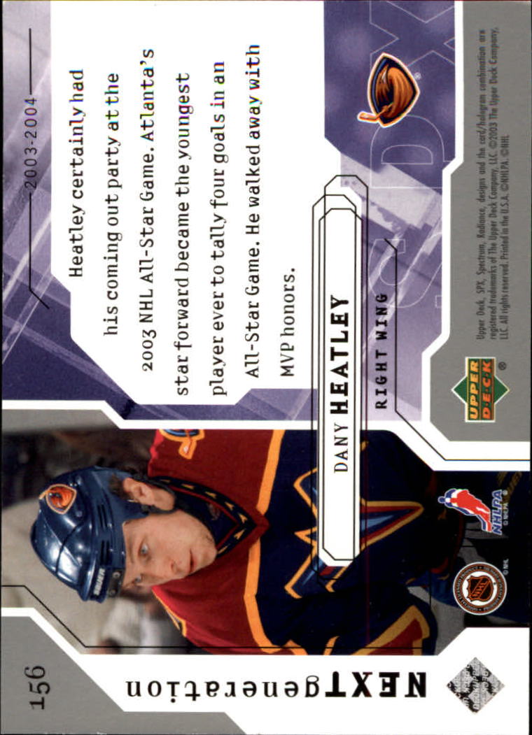 闘魂ヒート 2003-04 SPx #156 Dany Heatley NG/500 - NM-MT | eBay