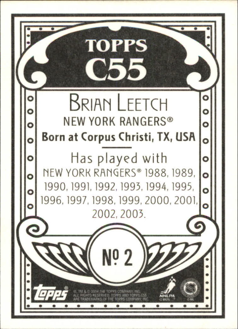 2003-04 Topps C55 #2 Brian Leetch back image