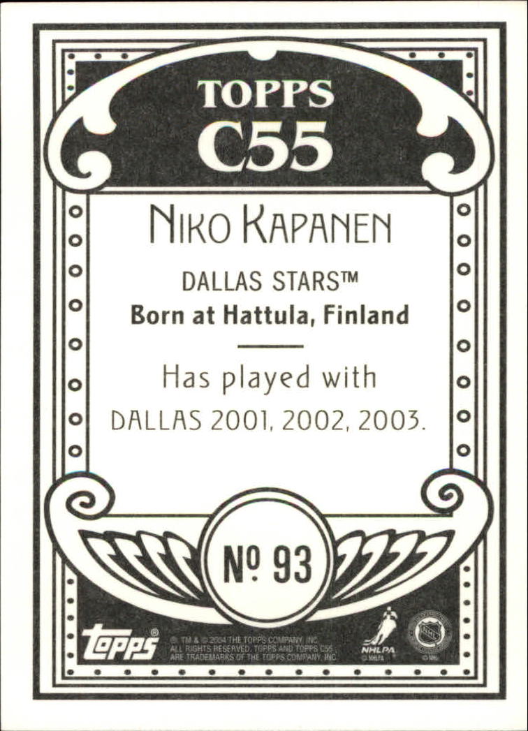 2003-04 Topps C55 #93 Niko Kapanen back image