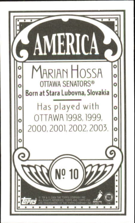 2003-04 Topps C55 Minis American Back #10 Marian Hossa back image