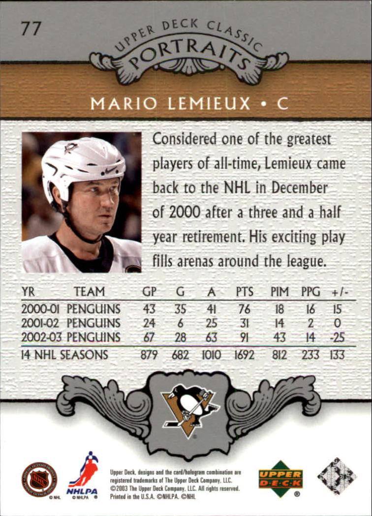 Mario Lemieux cards (1990-2023) Penguins - You Choose - Picture 78 of 107