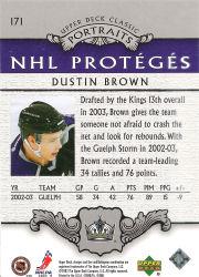 2003-04 Upper Deck Classic Portraits #171 Dustin Brown RC back image