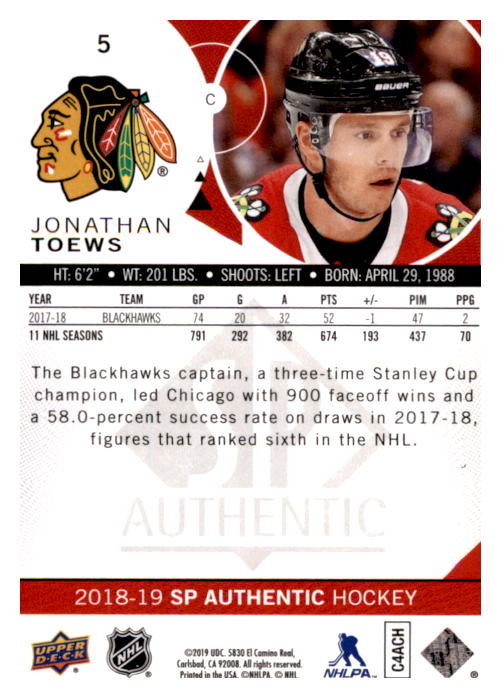 B0635- 2018-19 SP Hockey Card #s 1-140 +Parallels -You Pick- 15+ FREE US SHIP - Picture 9 of 275