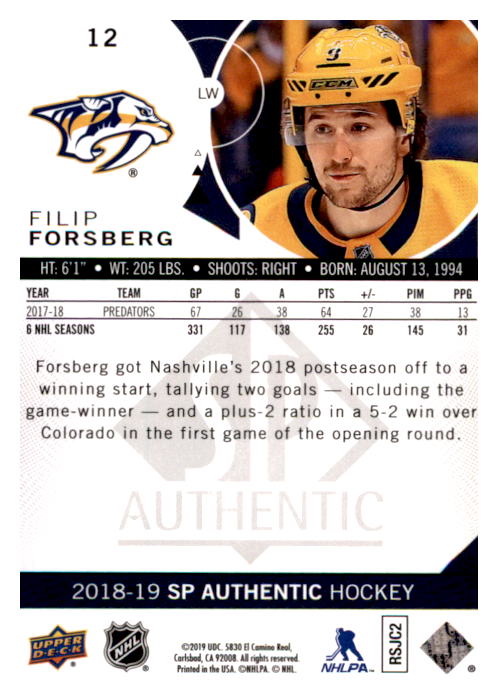 B0635- 2018-19 SP Hockey Card #s 1-140 +Parallels -You Pick- 15+ FREE US SHIP - Picture 22 of 275