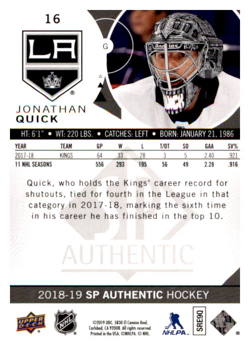 B0635- 2018-19 SP Hockey Card #s 1-140 +Parallels -You Pick- 15+ FREE US SHIP - Picture 30 of 275